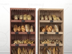 超市商场面包货架C4D模型