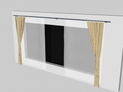 无名茶室（7）C4D室内家具窗帘窗纱布料建模思路及模型