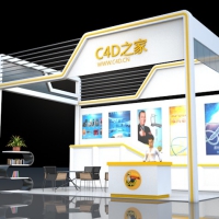 企业展会展位C4D模型
