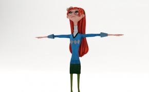 卡通小女孩C4D模型 Cartoon little girl 3D model