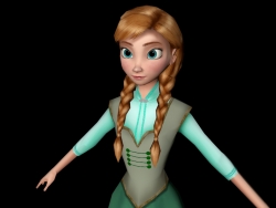 冰雪奇缘成年后的安娜,c4d,fbx,mb多种格式