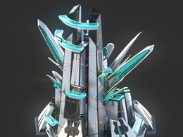 未来科幻创意摩天大楼建筑c4d模型 Sci-Fi Futuristic Future Fantasy City Building-2