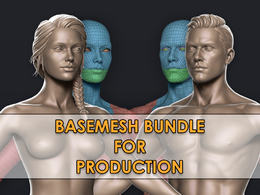 高精度男性女性角色人物3D模型 Flippednormals – Basemesh Bundle