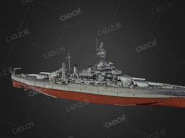 美国海军科罗拉多级战列舰C4D模型下载Colorado 3d model