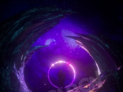 C4D OCTANE情侣梦幻场景发光剪影山脉工程