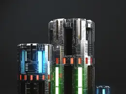 C4D实用工程第201季：科幻武器 炮弹C4D工程文件 c4d project
