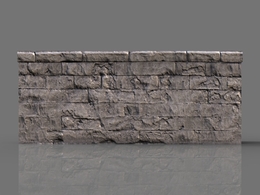 石墙C4D模型 Stone Block Wall