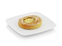 C4D布丁卷食物模型 Roll with pudding