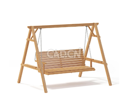 木制花园秋千椅c4d模型下载