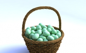 木筐鸡蛋3D模型