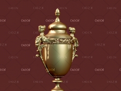 金色奖杯3D模型 Vase