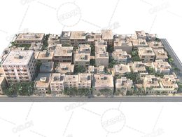 沿海热带乡村建筑群building c4d model