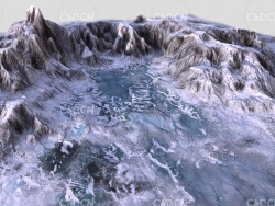 冰山雪山地形C4D模型 Snow mountain terrain