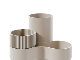 Bene桌面收纳系统3D模型素材下载Bfriends Desk Pots Storage System by Bene