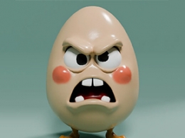 超高清愤怒鸡蛋卡通IP形象3D模型|游戏动画社交媒体表情包角色设计素材下载Angry Egg