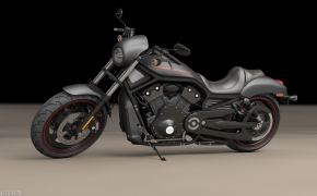 黑色摩托车C4D模型 Harley Night Rod Special