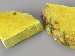 一块菠萝C4D模型 Pineapple Quarter Slice