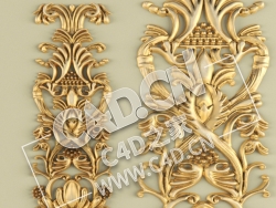 C4D装饰花件欧式花纹图案装饰雕花构件模型 Stucco pattern 71