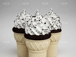 冰激凌甜点C4D模型 Sundae