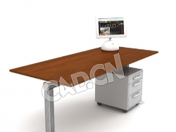 设计师单人电脑桌办公家具C4D模型