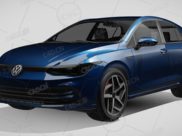 大众高尔夫家用汽车轿车2021款C4D汽车模型下载