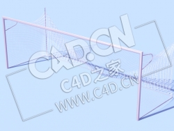 C4D足球球门网体育用品模型 Soccer-Goal