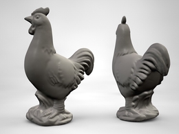 母鸡雕塑C4D模型 Chicken 3d model