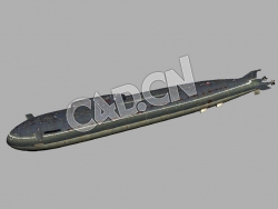 C4D奥斯卡级飞航导弹核潜艇模型 Oscar-class submarine 3d Model