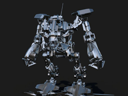 机甲机器人走路动画C4D模型 walk bot