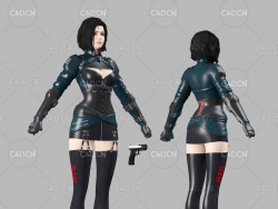 性感女杀手角色C4D模型 Military Girl
