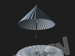 C4D中国油纸伞开合绑定动画模型