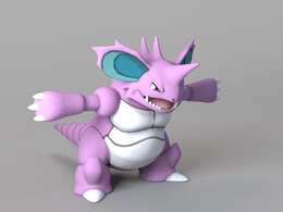 尼多王 神奇宝贝 口袋妖怪卡通动物精灵C4D模型 Nidoking