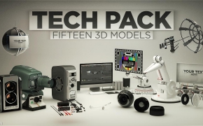 C4D多媒体设备3D模型合辑 The Pixel Lab Tech Pack