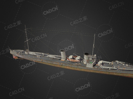 德国海军2级驱逐舰V-25驱逐舰C4D模型下载V-25 3d model
