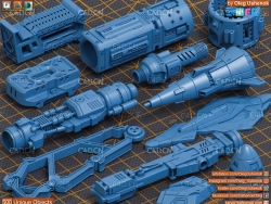 500组科幻硬面部件3D模型 Artstation – Mega Pack KITBASH 500 DETAILS