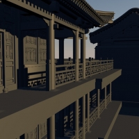 古建模型：两层客栈古建3D模型 Ancient Inn