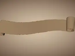 C4D卷曲的纸张 Banderole en parchemin