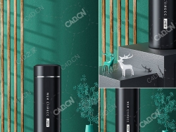 黑色杯子保温杯水杯C4D OCTANE模型Thermos cup