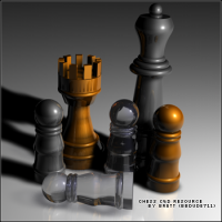 不同材质的国际象棋3D模型 Chess Resource c4d model