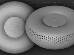C4D工业建模谷歌环聊语音交互设备建模视频教程 Google Hangout Concept