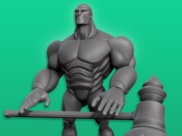 [Zbrush模型]拿锤子的大力士卡通角色ZTL模型 Male Anatomy Split