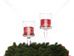 圣诞餐桌装饰蜡烛松枝 CHRISTMAS TABLE DECORAIION 8