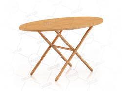 木制桌子椭圆形桌子餐桌折叠桌实木桌子C4D模型Wooden Table