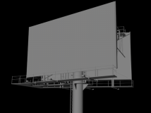 户外大型广告牌3D模型 双面广告牌模型