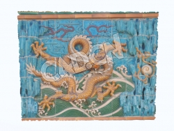 C4D九龙壁影壁墙浮雕模型 A loong 2