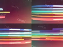 弯曲彩条生长动画2trainbow2