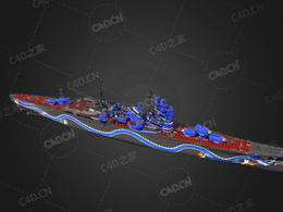 中国海军昆仑山号船坞登陆舰C4D模型下载Eastern Dragon 3d model