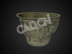 C4D中国古代青铜器簋器皿模型 Gui (Chinese food vessel)