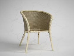 藤编椅子休闲椅单人椅藤条编织椅子C4D模型