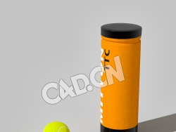 网球和球桶球罐C4D模型 Tennis Ball & Can